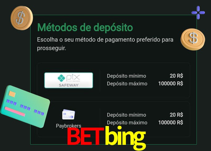O cassino Betbing oferece uma grande variedade de métodos de pagamento